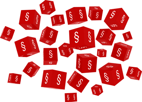 transparent red cubes with section symbols floating overlay - Download Free Stock Videos Pikwizard.com