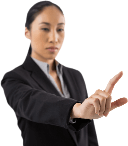 Transparent Interface Strategy Concept with Businesswoman