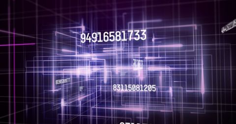 Dynamic Number Sequences on Purple Digital Grid - Download Free Stock Images Pikwizard.com