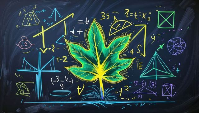 Vibrant Engineering Classroom Leaf with Geometric Equations