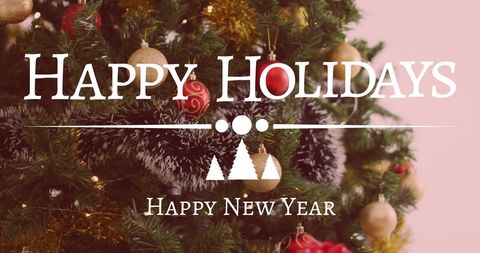 Merry Christmas and Happy Holidays Greeting Over Tree - Download Free Stock Images Pikwizard.com