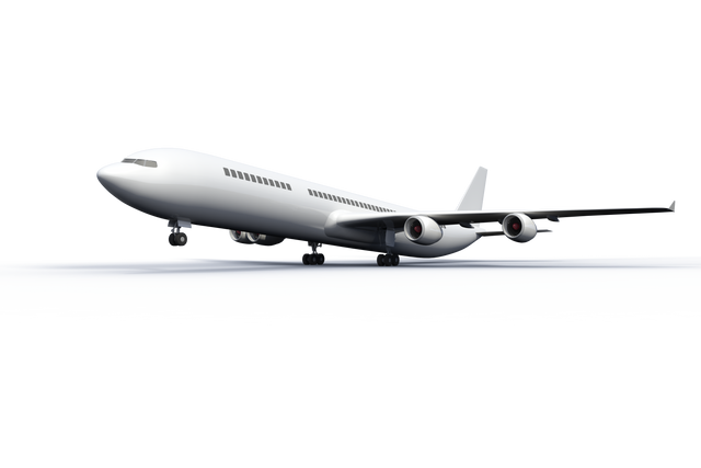 White passenger jet plane isolated on transparent background illustration - Download Free Stock Videos Pikwizard.com