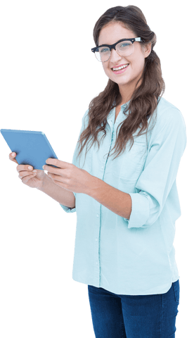 Young Professional Woman Using Tablet Transparent Background - Download Free Stock Videos Pikwizard.com