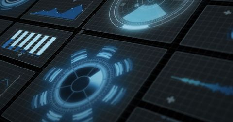 Futuristic Digital Data Display with Interactive Graphics - Download Free Stock Images Pikwizard.com
