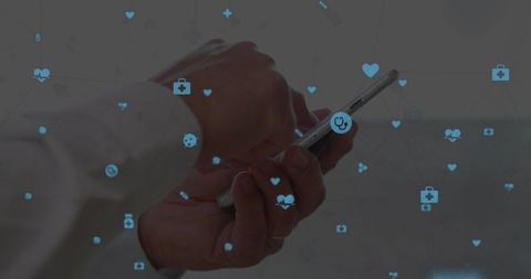 Digital health innovation concept with smartphone use