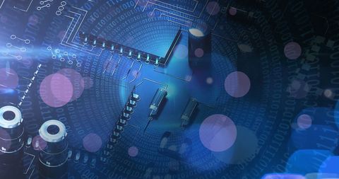 Digital Data Processing on Circuit Board with Interface Elements - Download Free Stock Images Pikwizard.com