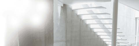 Modern Transparent Floating Staircase in Sunlit Interior