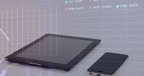 Tablet and Smartphone Displaying Stock Market Data Visualization - Download Free Stock Images Pikwizard.com