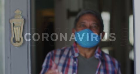 Senior Man Welcoming Guests During Pandemic Lockdown