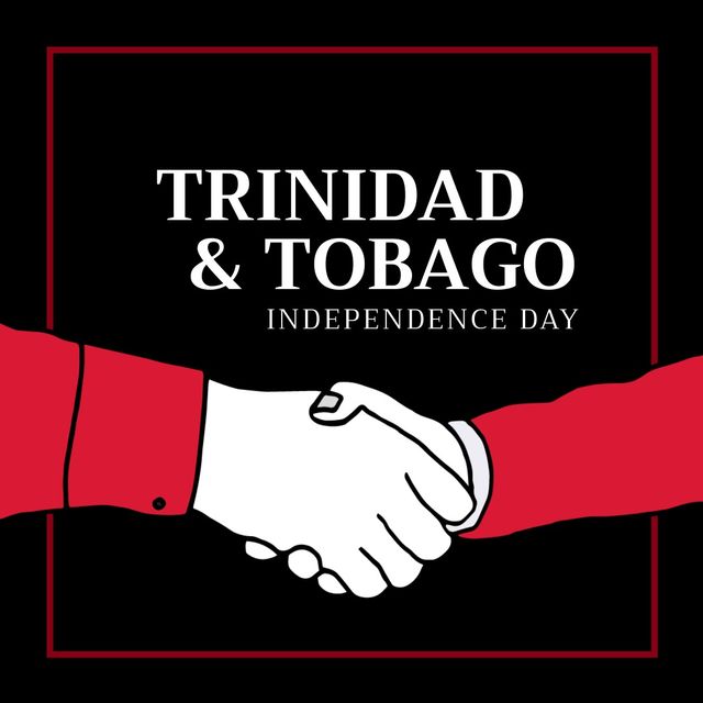 Illustration of cropped people shaking hands and trinidad and tobago independence day text - Download Free Stock Videos Pikwizard.com