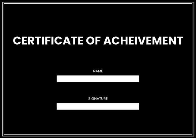 Elegant Certificate of Achievement Template with Black Background - Download Free Stock Templates Pikwizard.com