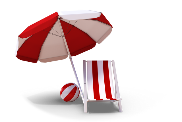 Transparent Beach Lounger Sunshade Ball Isolated Summertime 3D illustration - Download Free Stock Videos Pikwizard.com