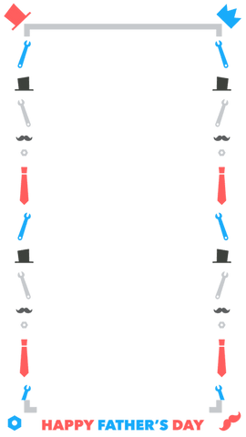 Transparent Flat Design Father's Day Frame with Tools and Accessories