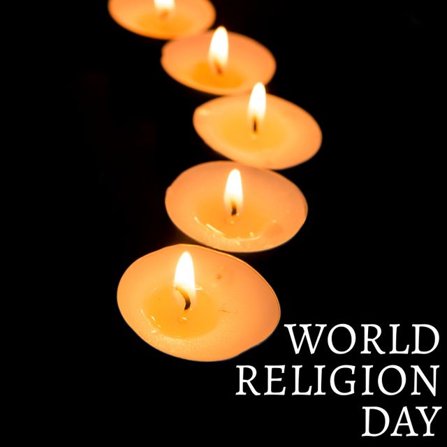 Glowing Candles Celebrating World Religion Day - Download Free Stock Templates Pikwizard.com