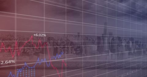 Financial Growth Track Over Metropolitan Skyline - Download Free Stock Images Pikwizard.com