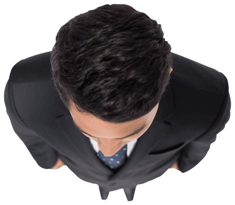 Transparent Top View without Brand of Asian Businessman in Suit