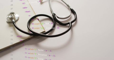 Stethoscope and Data Code Symbolizing Digital Health Integration - Download Free Stock Images Pikwizard.com