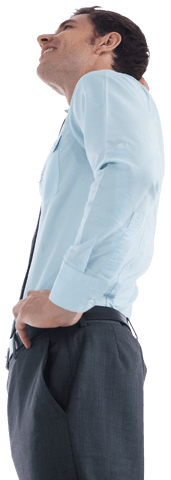 Transparent Thinking Businessman with Hand on Head in Pensive Pose