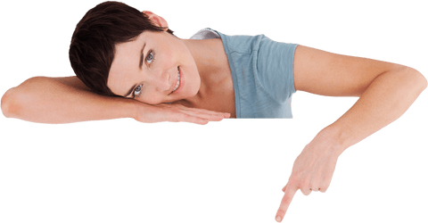 transparent background woman pointing to blank space - Download Free Stock Videos Pikwizard.com