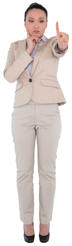 serious asian businesswoman showing index finger on transparent background - Download Free Stock Videos Pikwizard.com