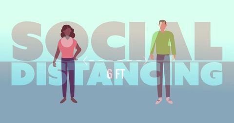 Illustration of Social Distancing Amid COVID-19 Pandemic - Download Free Stock Images Pikwizard.com