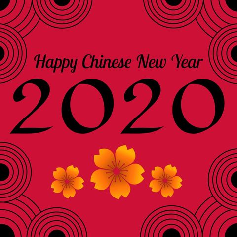 chinese new year 2020 celebration design with floral elements - Download Free Stock Templates Pikwizard.com