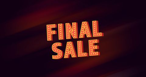 Final sale graphic on dark red gradient background
