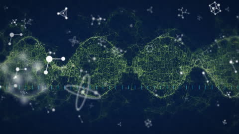 Digital Molecular Structure with DNA Helix Visualization