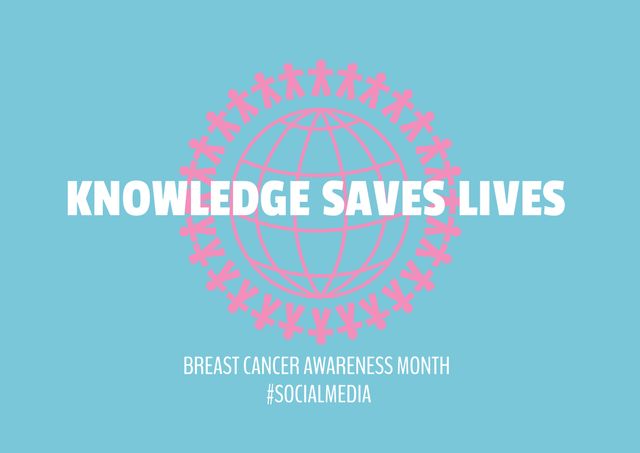 Knowledge Saves Lives Breast Cancer Awareness Design - Download Free Stock Templates Pikwizard.com