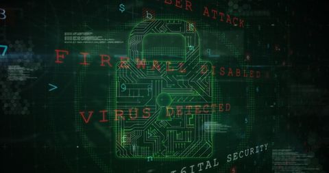 Futuristic Digital Security with Circuit Lock Icon - Download Free Stock Images Pikwizard.com
