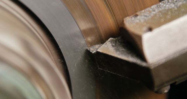 Close-Up of Lathe Machine Cutting Metal - Download Free Stock Images Pikwizard.com