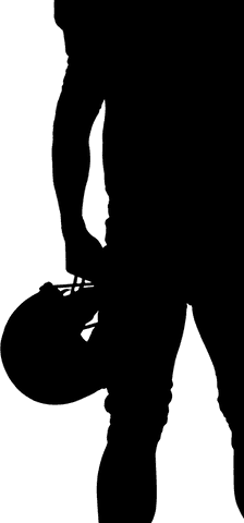 Transparent Midsection of American Football Player with Helmet