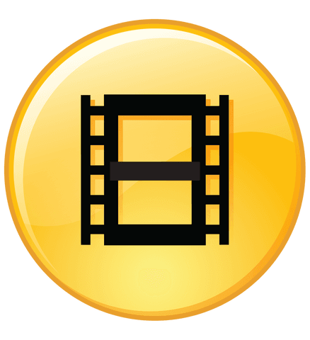 Transparent Film Reel Icon Inside Yellow Circle for Multimedia Use - Download Free Stock Videos Pikwizard.com