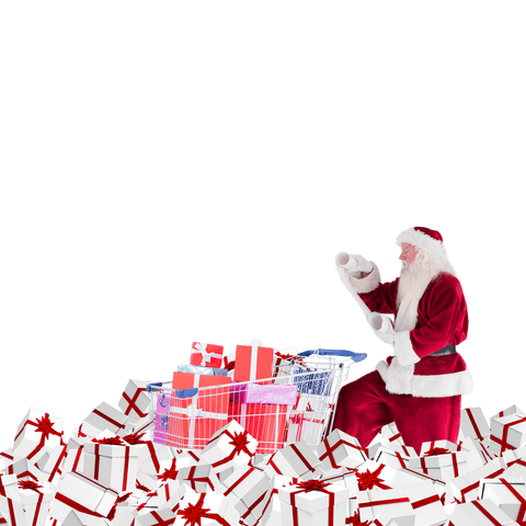 transparent santa checking list with cart full of presents - Download Free Stock Videos Pikwizard.com