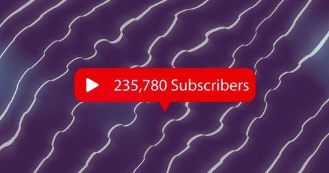 Subscribe Icon on Wavy Violet Background with Subscriber Count - Download Free Stock Images Pikwizard.com