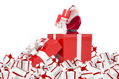 Transparent Santa Claus in Red Gift Box with Various Presents - Download Free Stock Videos Pikwizard.com