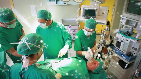 Advanced Surgery Scene with Digital Molecular Overlay