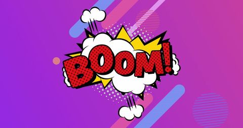 Retro Boom Text with Comic Book Style Elements