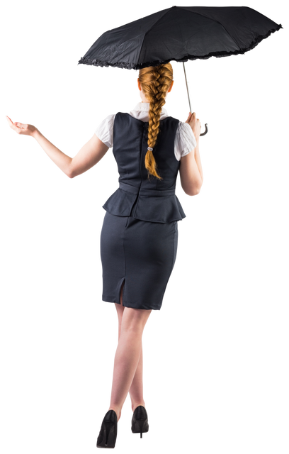 Transparent Businesswoman Holding Umbrella in Professional Attire - Download Free Stock Videos Pikwizard.com