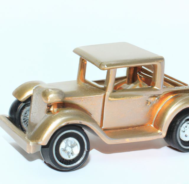 Retro Gold Model Car Toy on White Background - Download Free Stock Images Pikwizard.com