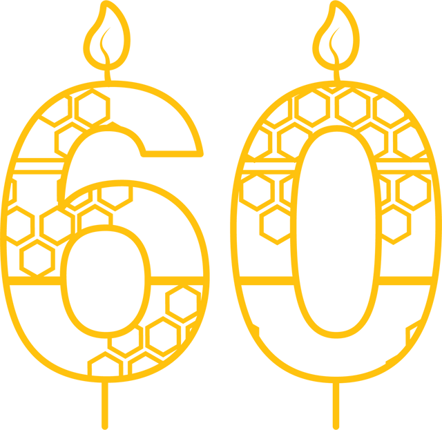 Yellow 60th Birthday Candle Illustration on Transparent Background - Download Free Stock Videos Pikwizard.com