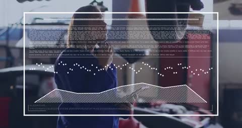 Mechanic Analyzing Car Data with Digital Diagnostic Technology