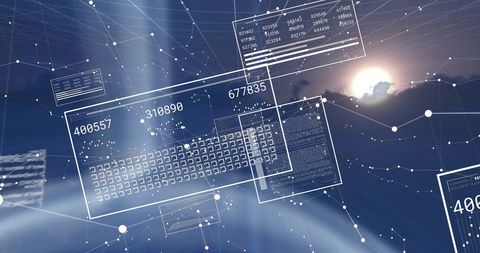 Digital Data Processing with Global Connectivity on Blue Background - Download Free Stock Images Pikwizard.com