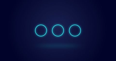 Three Neon Circles Glowing in Vibrant Blue