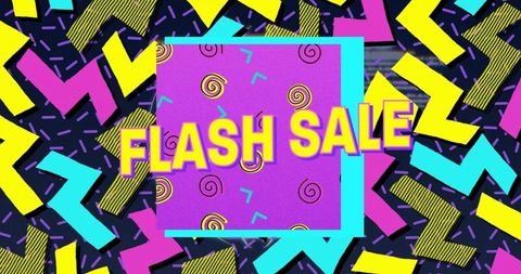 Dynamic Neon Geometric Flash Sale Advertisement Background