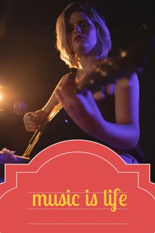 intense guitar performance reflecting musical passion - Download Free Stock Templates Pikwizard.com
