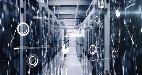 data processing network in modern server room - Download Free Stock Images Pikwizard.com