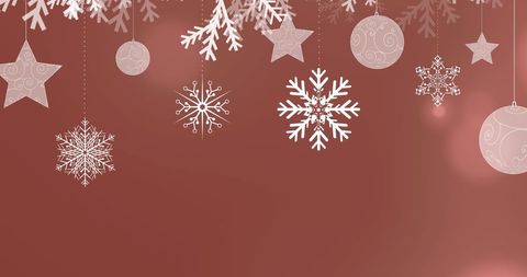 Elegant Christmas Snowflakes and Baubles on Warm Brown Background - Download Free Stock Images Pikwizard.com