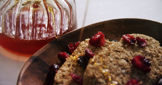 Healthy Breakfast Cereal with Fresh Berries and Honey - Download Free Stock Images Pikwizard.com