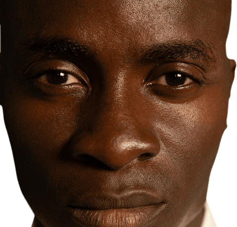 Portrait of african american man on transparent background